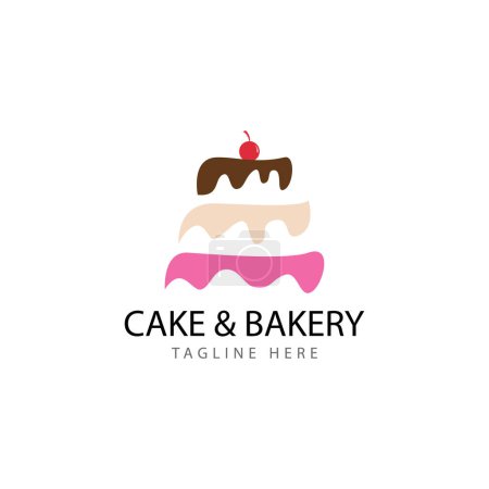Illustration for Cake bakery logo design illustration - Royalty Free Image