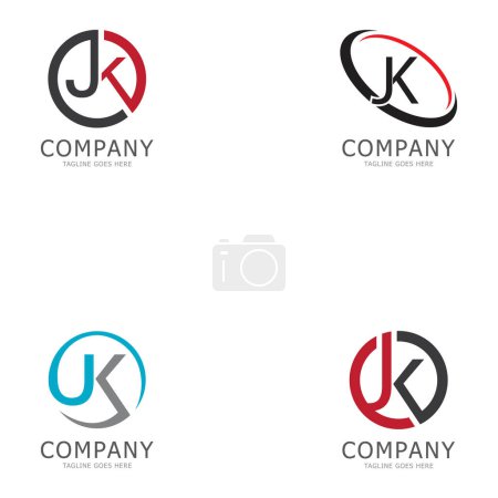 letters logo jk  kj  j and k icon vector