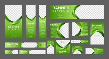 Photo for Corporate web banners of standard size with a place for photos. Vertical, horizontal and square template. - Royalty Free Image