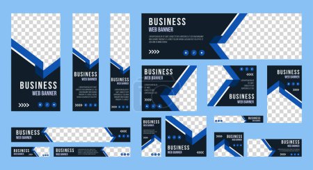 Photo for Set of business web banners template design with image space. vector - Royalty Free Image