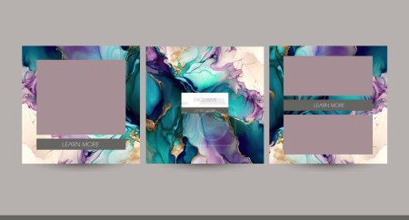 Téléchargez les illustrations : Abstract luxury paint marble ink texture. Instagram social media post background. template for jewelry, make up, mothers day, easter content. - en licence libre de droit