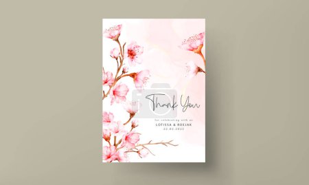 Téléchargez les illustrations : Beautiful cherry blossom flower invitation card template - en licence libre de droit