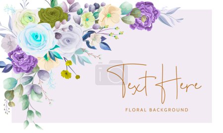 Illustration for Beautiful hand drawn roses floral background - Royalty Free Image