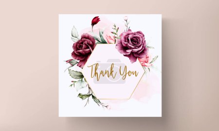Téléchargez les illustrations : Beautiful roses wedding invitation card set - en licence libre de droit