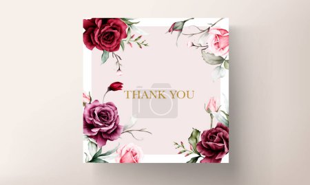 Illustration for Beautiful roses wedding invitation card set - Royalty Free Image