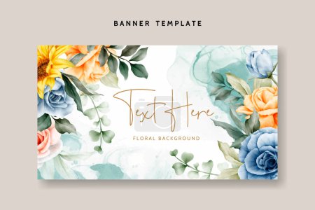 Illustration for Beautiful watercolor spring floral background - Royalty Free Image