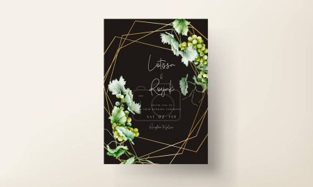 Ilustración de Juego de tarjetas de invitación de boda con un limón y flores - Imagen libre de derechos
