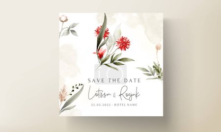 Illustration for Elegant vintage bohemian floral invitation card template - Royalty Free Image