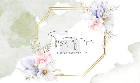 Ilustración de Hermoso fondo floral con elegante flor vintage y hojas - Imagen libre de derechos