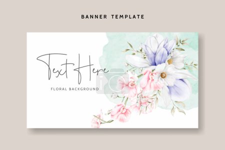 Illustration for Beautiful floral background with elegant vintage flower and leaves - Royalty Free Image