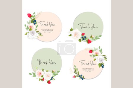 Téléchargez les illustrations : Belle collection d'étiquettes de fleurs et feuilles dessinées à la main - en licence libre de droit