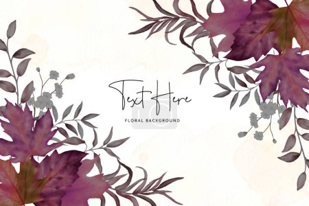 Illustration for Beautiful watercolor dried leaves floral background - Royalty Free Image