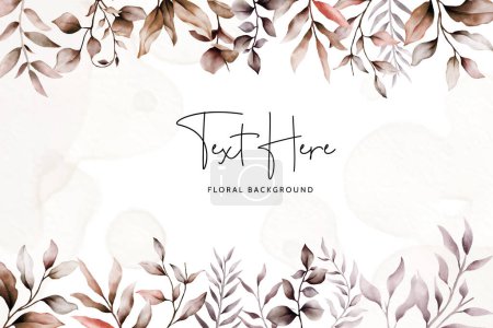 Illustration for Beautiful watercolor brown leaves background - Royalty Free Image