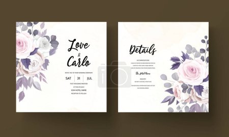 Illustration for Beautiful hand drawing wedding invitation floral design - Royalty Free Image