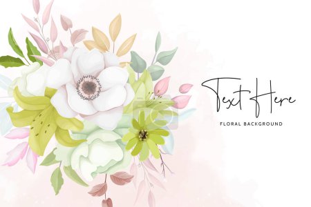 Illustration for Beautiful hand drawn floral wreath background - Royalty Free Image