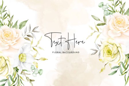 Illustration for Beautiful blooming roses and leaves background - Royalty Free Image
