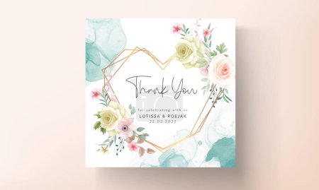Illustration for Beautiful floral wreath wedding invitation card - Royalty Free Image