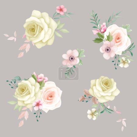 Illustration for Beautiful hand drawn floral bouquet - Royalty Free Image
