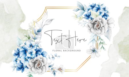 Illustration for Elegant flower background with beautiful floral wreath - Royalty Free Image