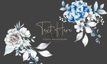 Illustration for Elegant flower background with beautiful floral wreath - Royalty Free Image
