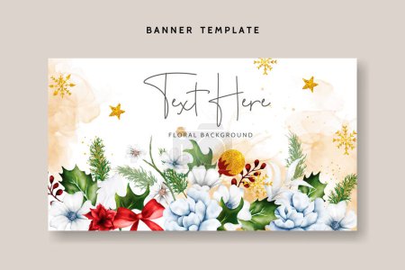 Illustration for Beautiful floral and Christmas ornament background - Royalty Free Image