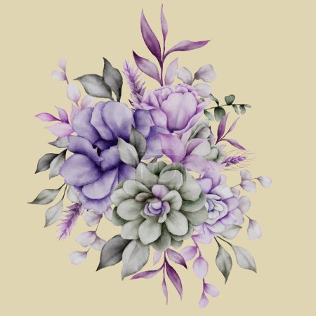 Téléchargez les illustrations : Dessin à la main bouquet floral - en licence libre de droit