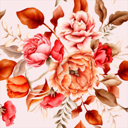 Illustration for Botanical floral seamless pattern - Royalty Free Image