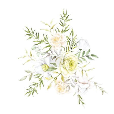 Illustration for Beautiful blooming floral watercolor bouquet - Royalty Free Image