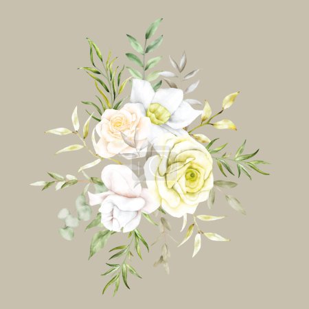 Téléchargez les illustrations : Beau cadre de bouquet de fleurs sèches floral - en licence libre de droit