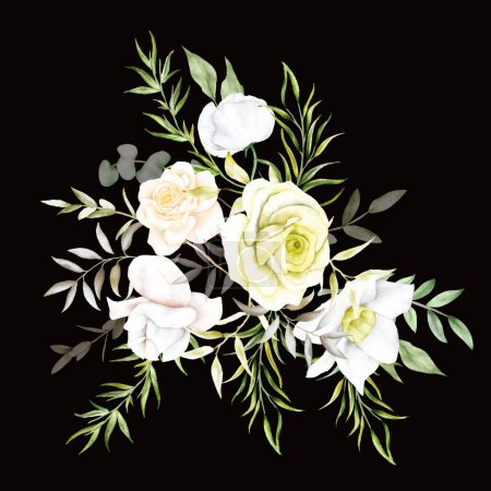 Téléchargez les illustrations : Beau cadre de bouquet de fleurs sèches floral - en licence libre de droit