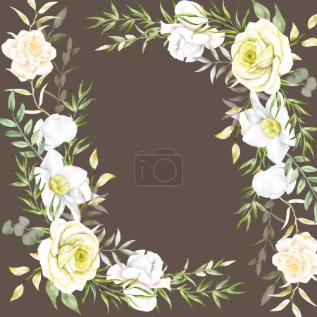 Illustration for Beautiful dry flower bouquet frame floral - Royalty Free Image