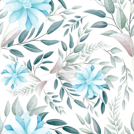 Illustration for Seamless pattern hand drawn flowers field - Royalty Free Image