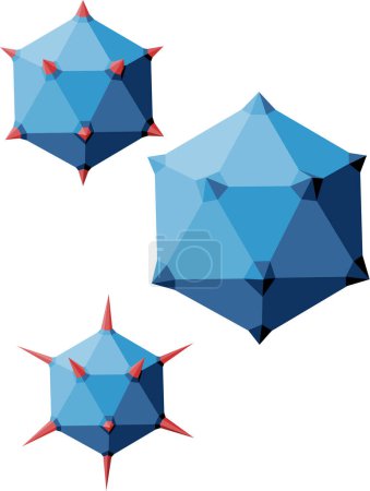 Illustration for Icosahedral virion - stylized vector illustration of virus - Royalty Free Image