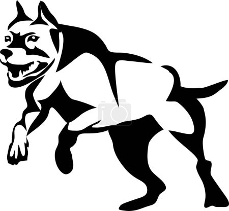 Ilustración de Running bullmastiff dog - ilustración vectorial estilizada - Imagen libre de derechos