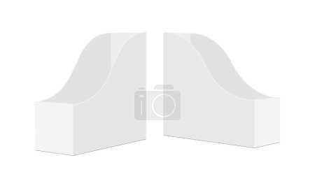 Files Or Documents Holder, Organizer Mockup, Side View, Isolated On White Background. Vector Illustration