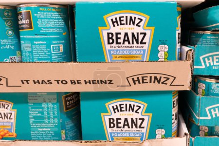 Photo for Heinz Beans on display in store shelf - Royalty Free Image