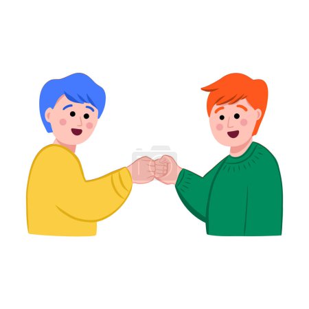Illustration for Best friends doing a fist bump - Royalty Free Image