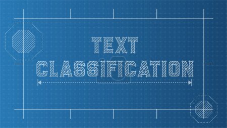 Téléchargez les illustrations : Classification textuelle Bannière Contexte. Schéma directeur Typographie de style pour la technologie IA. - en licence libre de droit