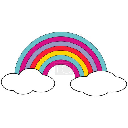 Vintage pop colour rainbow vector icon