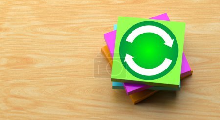 3 d rendering of green color symbol with icon on the wall with shadow on floor floor