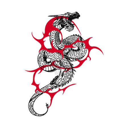 vector illustration of a dragon concept