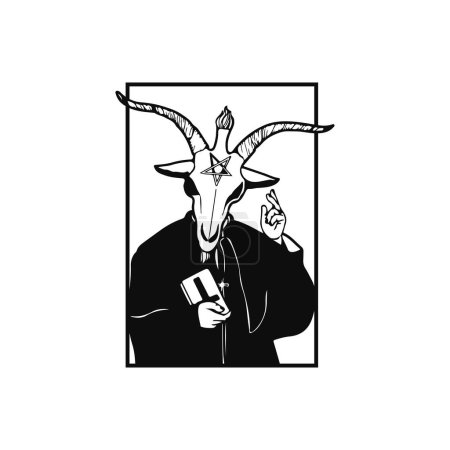 Ilustración de Ilustrador vectorial de un hombre con cabeza de cabra - Imagen libre de derechos