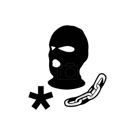 vector illustration of mask and chains