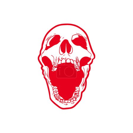 Téléchargez les illustrations : Illustration vectorielle d'un crâne rouge - en licence libre de droit