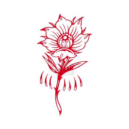 Téléchargez les illustrations : Vecteur fleur rouge illustration concept - en licence libre de droit