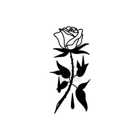 Illustration for Vector illustration of black rose flower - Royalty Free Image