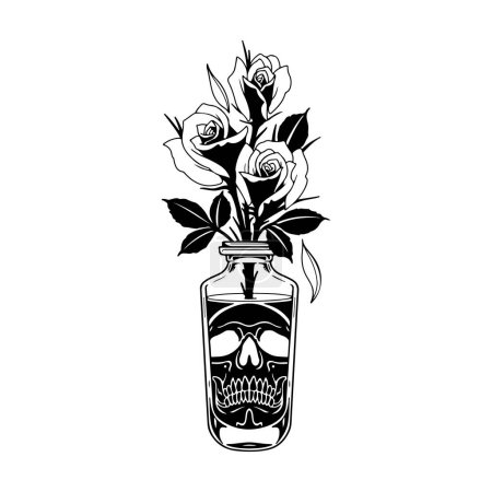 Vektorillustration einer Blume mit Totenkopf