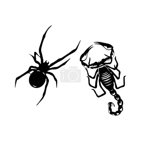 Illustration for Spider and scorpion vector illustration - Royalty Free Image