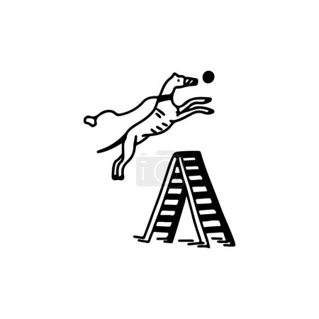 Ilustración de Ilustración vectorial de un caballo saltando sobre una escalera - Imagen libre de derechos