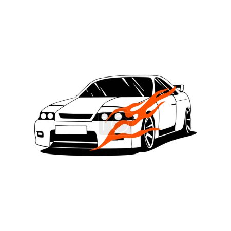 Téléchargez les illustrations : Illustration vectorielle d'une voiture de course - en licence libre de droit